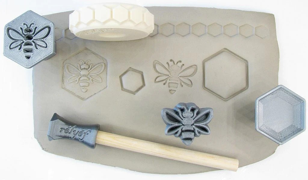 IN07-057-Bee & Honeycomb Stamps 蜜蜂和蜂巢印章/壓印